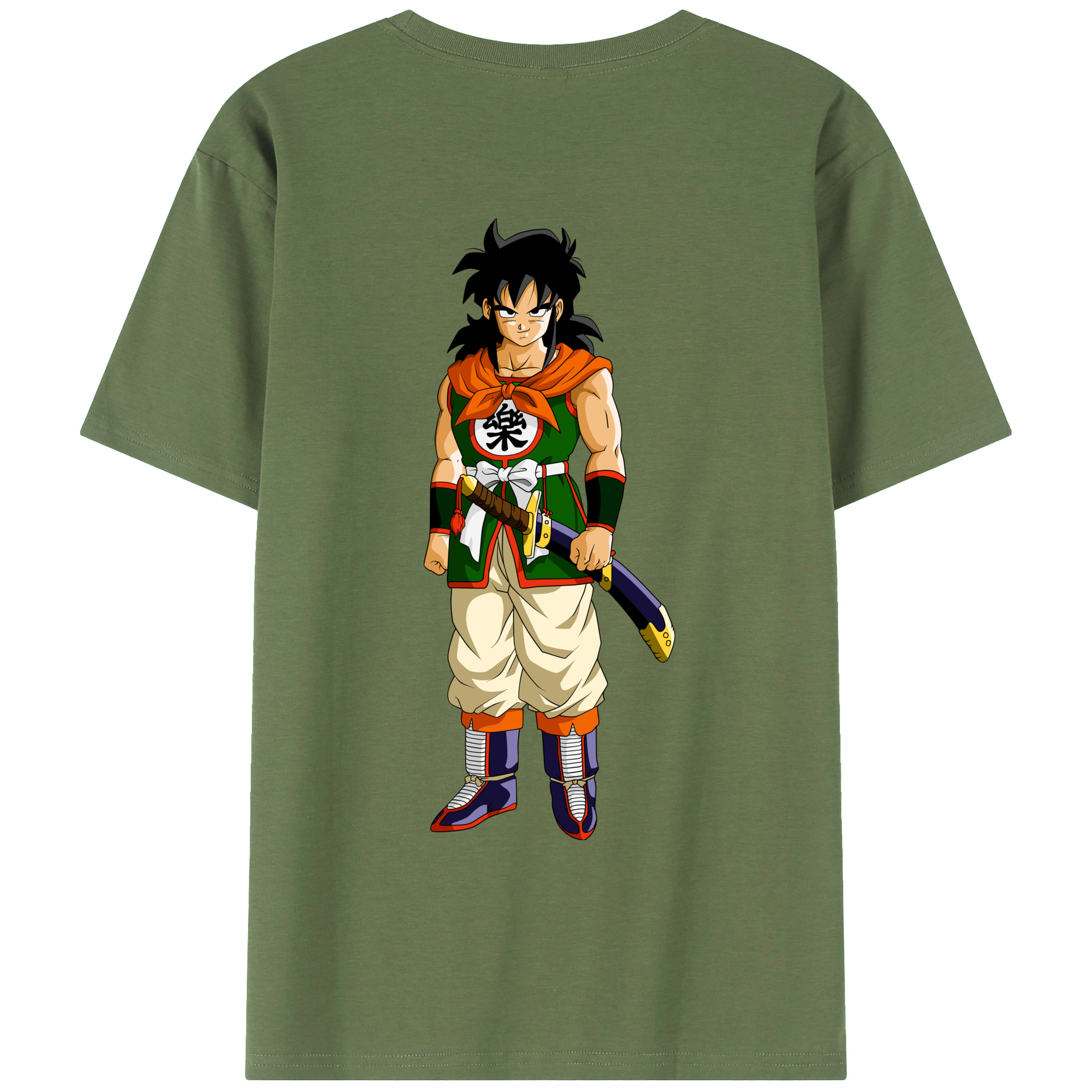 （画像用） ドラゴンボール ヤムチャ DRAGON BALL Yamcha 綿100％ メンズ半袖Tシャツ（バックプリント） 通気性